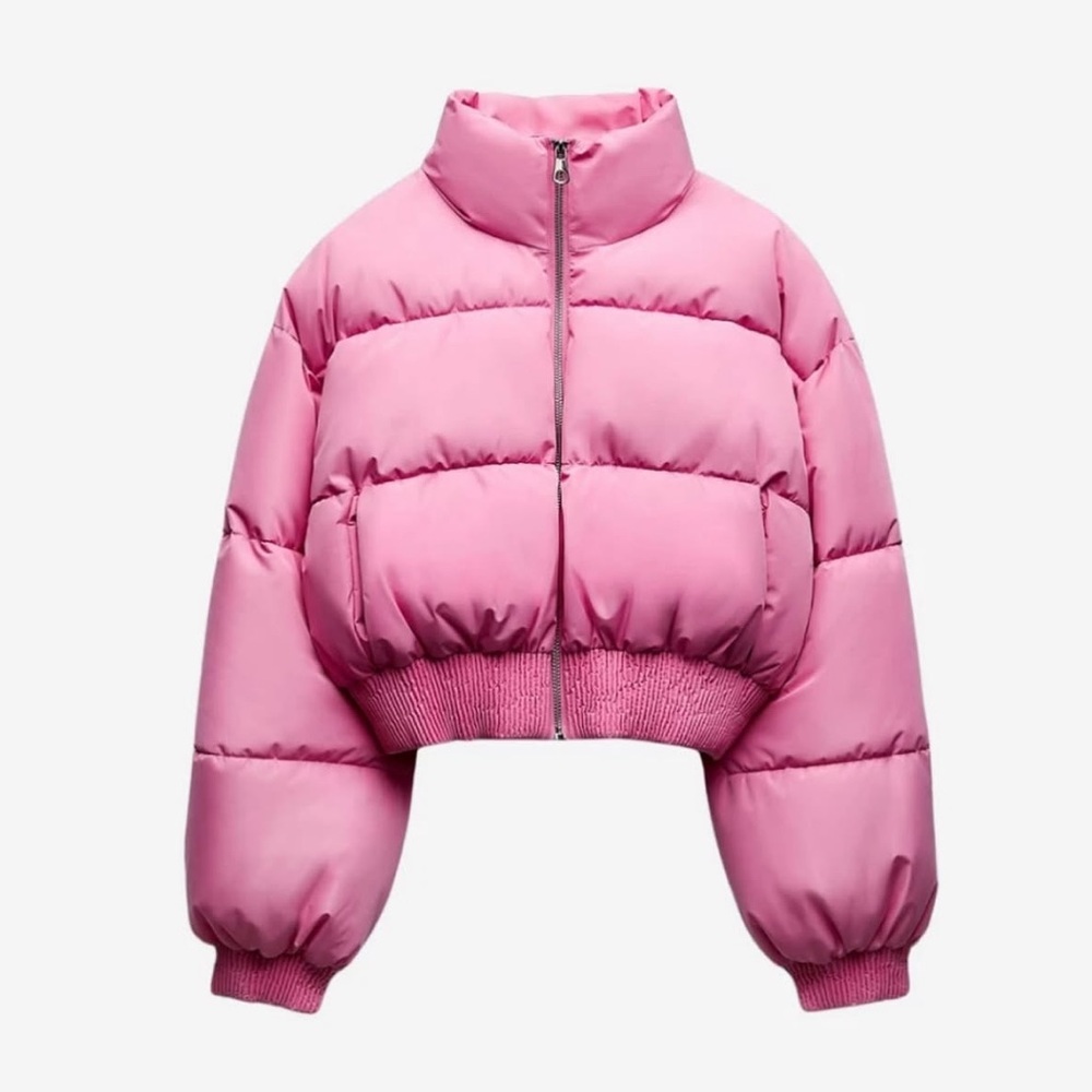 Zara Bubble Gum Pink Puffer Jacket XS Brand New NWOT 🩷 - Picture 3 of 5